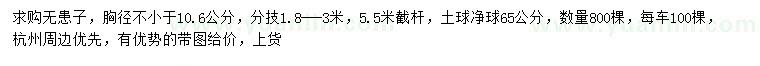 求購(gòu)胸徑10.6公分以上無(wú)患子