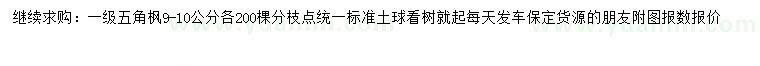 求購9-10公分五角楓