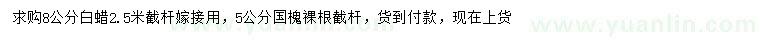 求購8公分白蠟、5公分國槐