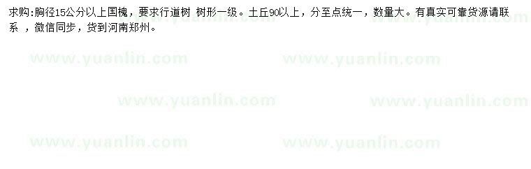 求購(gòu)胸徑15公分以上國(guó)槐