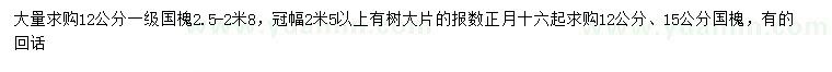 求購12、15公分國槐
