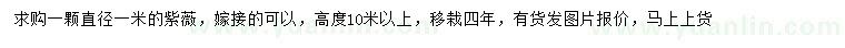 求購直徑1米紫薇