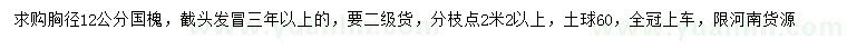 求購胸徑12公分國槐