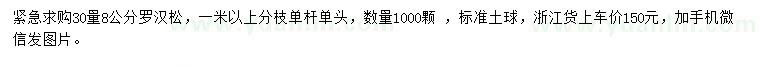求購30量8公分羅漢松