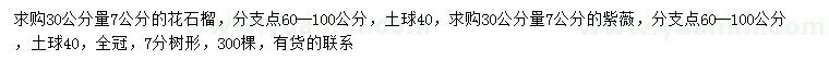求購(gòu)30量7公分花石榴、紫薇