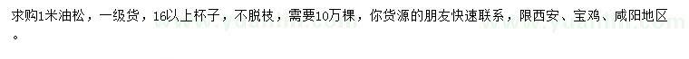 求購(gòu)1米油松