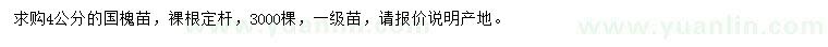 求購4公分國槐苗