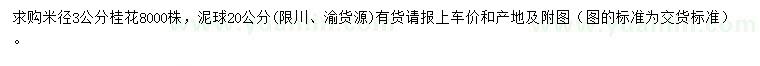 求購(gòu)米徑3公分桂花