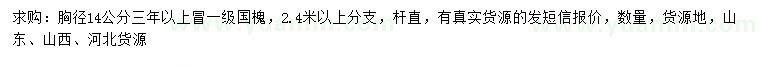 求購胸徑14公分國槐