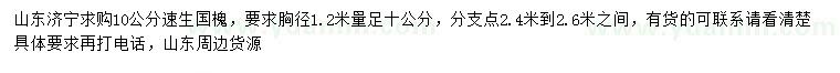求購1.2米量10公分速生國槐