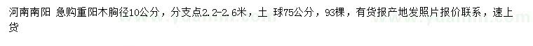 求購胸徑10公分重陽木