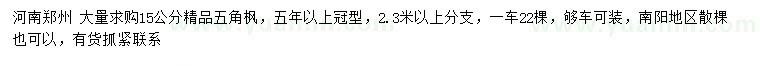 求購15公分精品五角楓