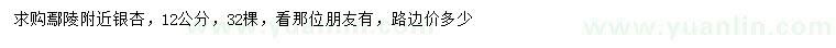 求購12公分銀杏