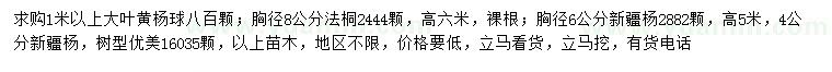 求購(gòu)大葉黃楊球、法桐、新疆楊