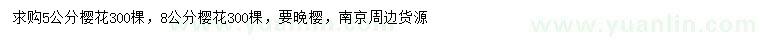 求購5、8公分櫻花