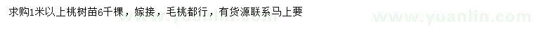 求購1米以上桃樹苗