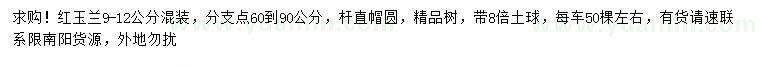 求購9-12公分紅玉蘭