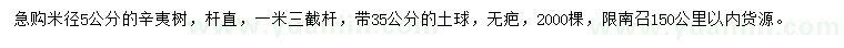 求購米徑5公分辛夷樹