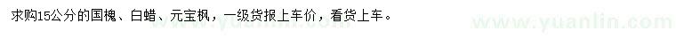 求購國槐、白蠟、元寶楓