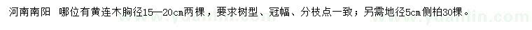 求購胸徑15-20公分黃連木、地徑5公分側(cè)柏