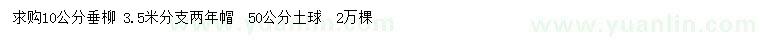 求購10公分垂柳