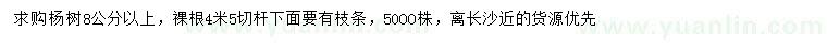求購(gòu)8公分以上楊樹