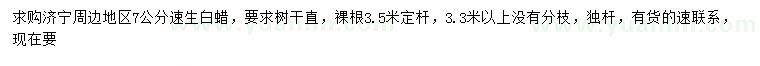 求購(gòu)7公分速生白蠟