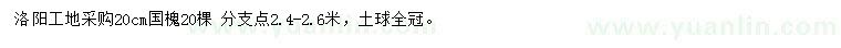 求購20公分國(guó)槐