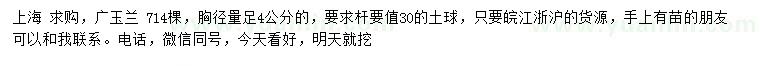 求購(gòu)胸徑量足4公分廣玉蘭