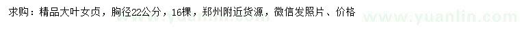 求購胸徑22公分精品大葉女貞