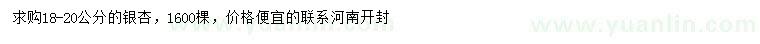 求購18-20公分銀杏