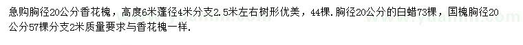 求購香花槐、白蠟、國槐