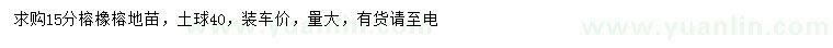 求購15公分榕橡榕地苗