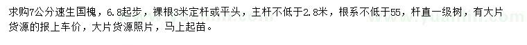 求購(gòu)7公分速生國(guó)槐