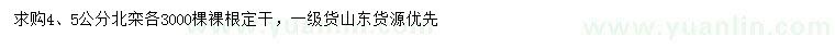 求購4、5公分北欒