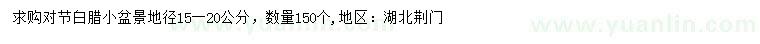 求購地徑15-20公分對節(jié)白蠟