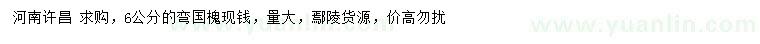 求購6公分彎國槐