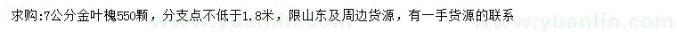 求購7公分金葉槐