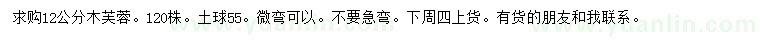 求購(gòu)12公分木芙蓉