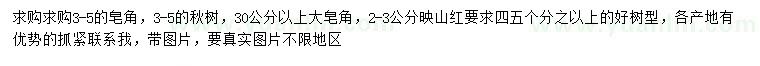 求購皂角、秋樹、大皂角等