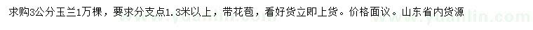 求購3公分玉蘭