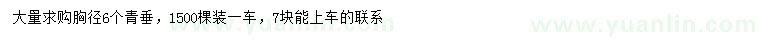 求購胸徑6公分青垂