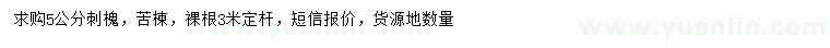 求購5公分刺槐、苦楝