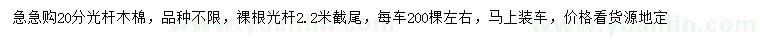 求購20分光桿木棉