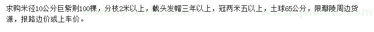 求購米徑10公分巨紫荊