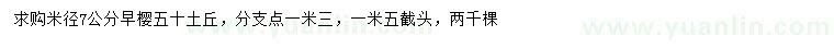 求購米徑7公分早櫻