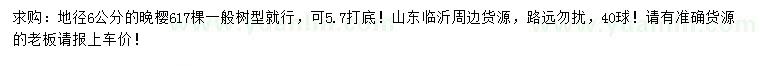 求購地徑6公分晚櫻