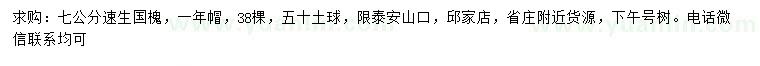 求購7公分速生國槐
