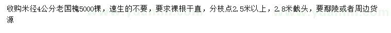 求購(gòu)米徑4公分老國(guó)槐
