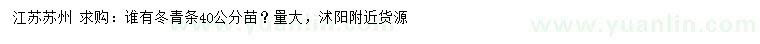 求購40公分冬青條苗